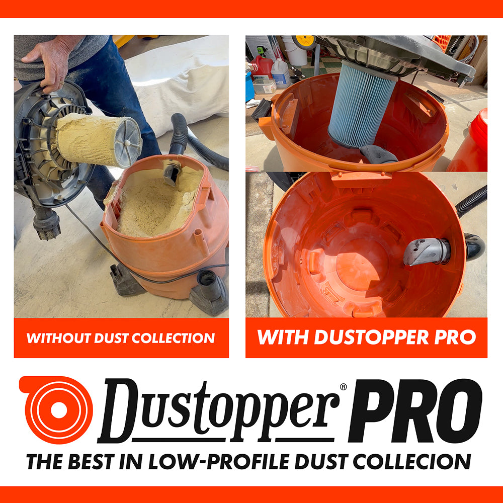 Dustopper PRO High Efficiency Cyclonic Dust Separator, 12 in. Dia with 2.5 in. Hose, 36 in. L with 2 High-Flow Sweep Elbows image 1