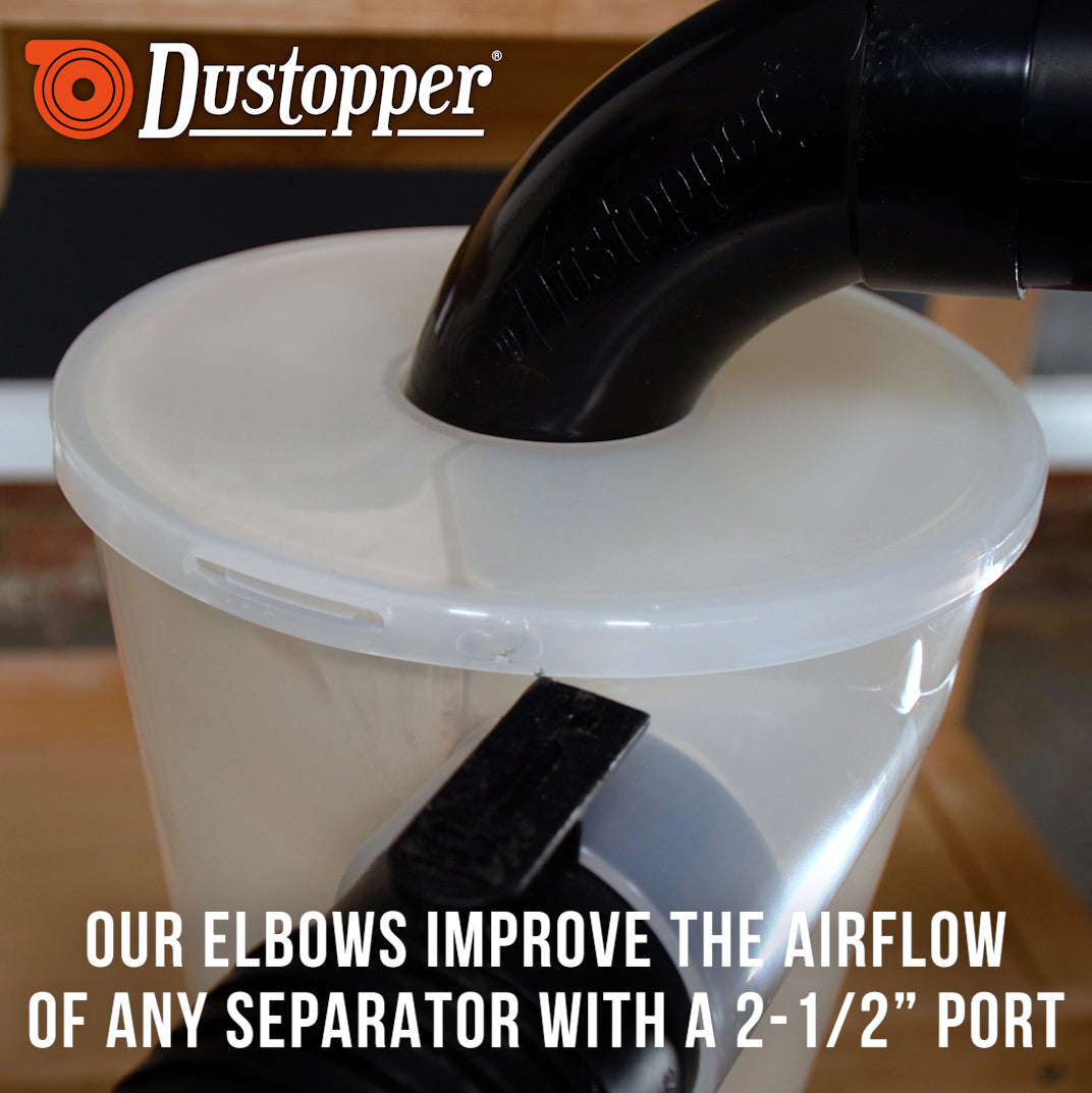 90-Degree 2-1/2" Single Patented Sweep Elbows for Improved Airflow, Less Restriction