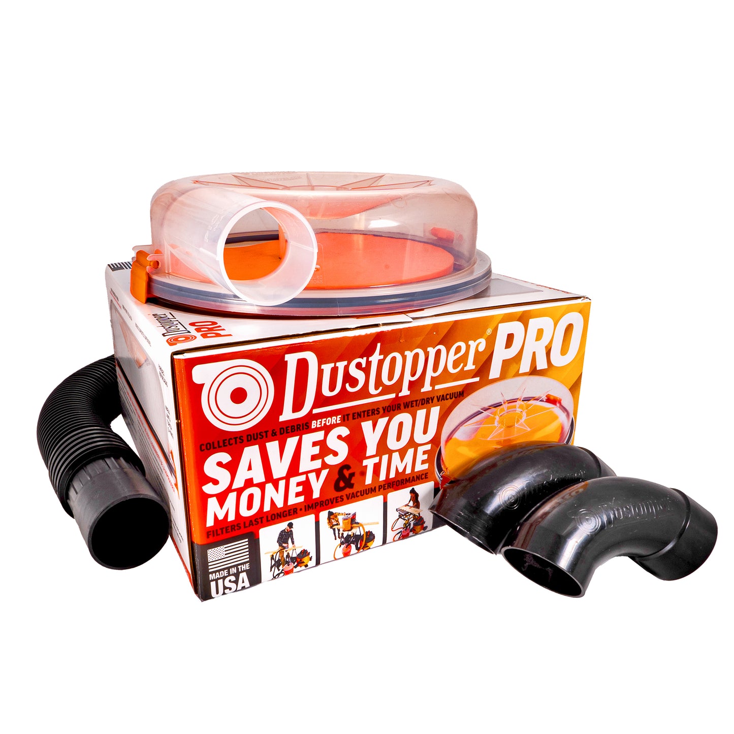 Dustopper PRO High Efficiency Cyclonic Dust Separator, 12 in. Dia with 2.5 in. Hose, 36 in. L with 2 High-Flow Sweep Elbows image 9